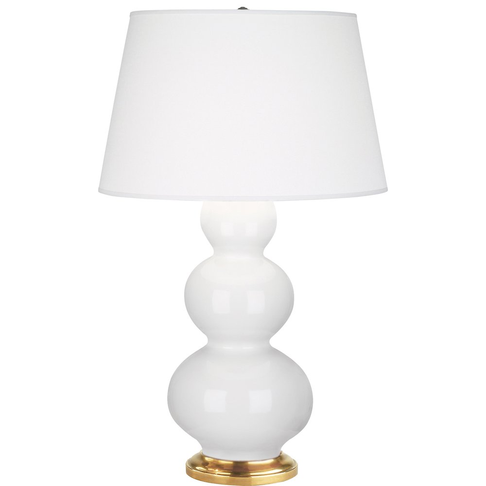 Lily Triple Gourd Table Lamp in Lily Glazed Ceramic Color. Picture 1