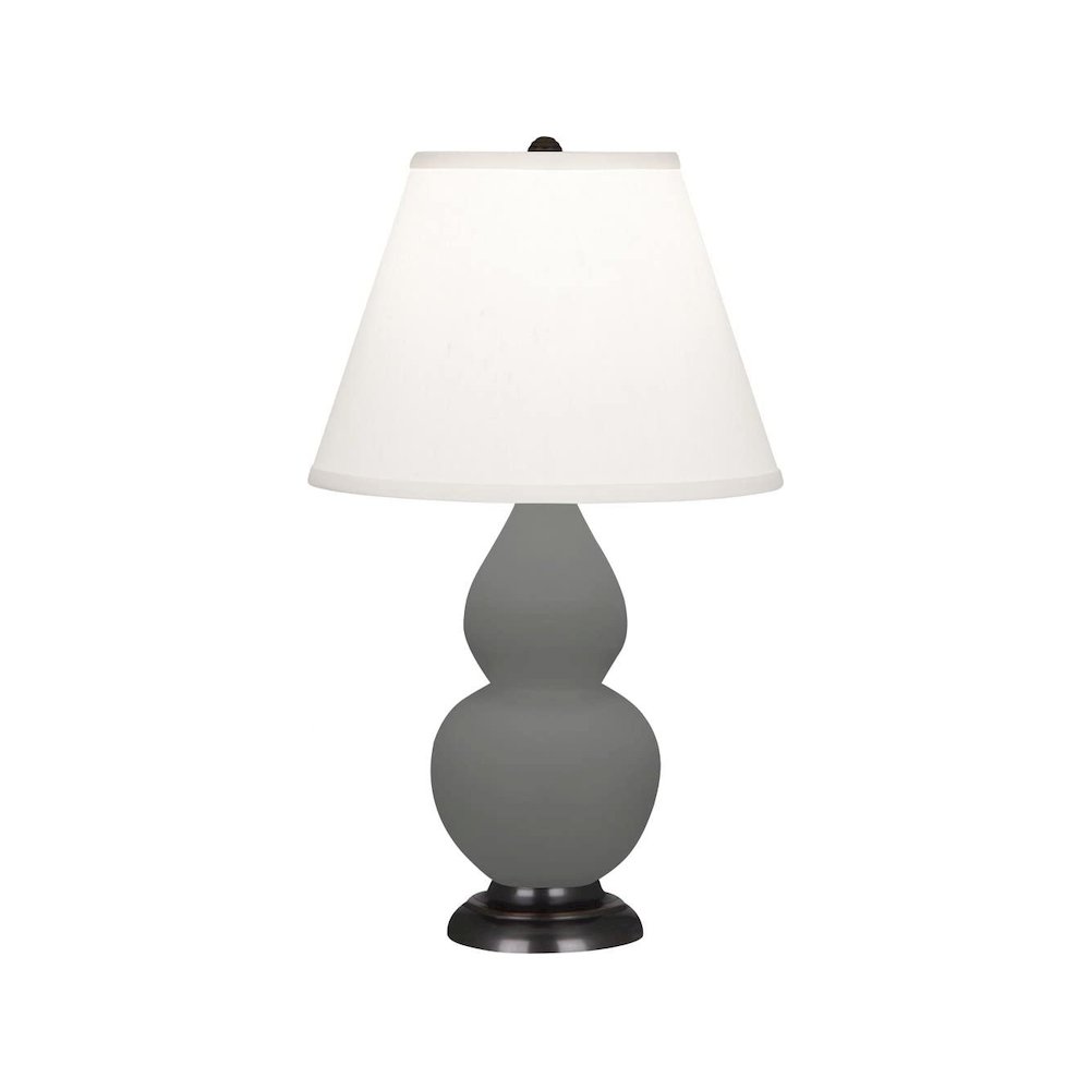 Matte Ash Small Double Gourd Accent Lamp in Matte Ash Glazed Ceramic Color. Picture 2