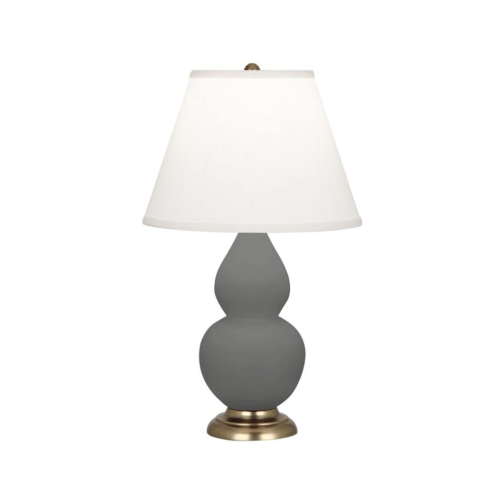 Matte Ash Small Double Gourd Accent Lamp in Matte Ash Glazed Ceramic Color. Picture 2