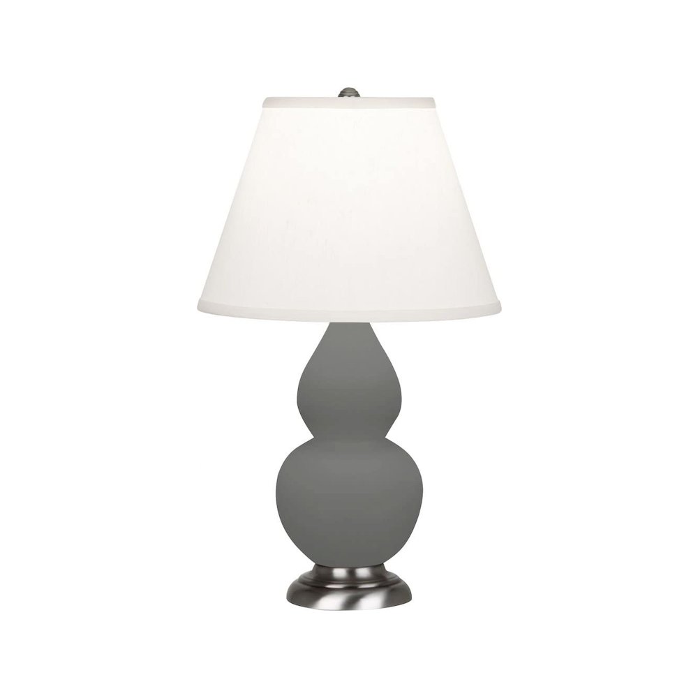 Matte Ash Small Double Gourd Accent Lamp in Matte Ash Glazed Ceramic Color. Picture 2