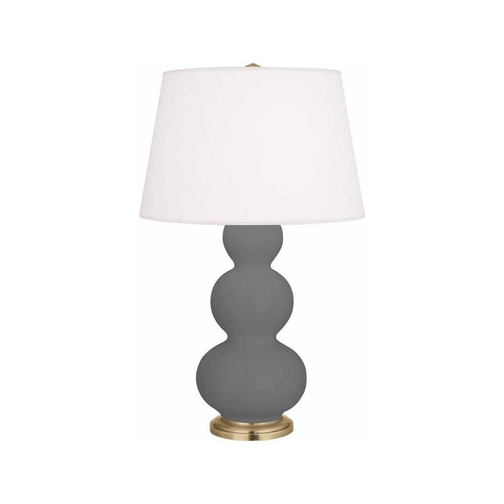 Matte Ash Triple Gourd Table Lamp in Matte Ash Glazed Ceramic Color. Picture 2