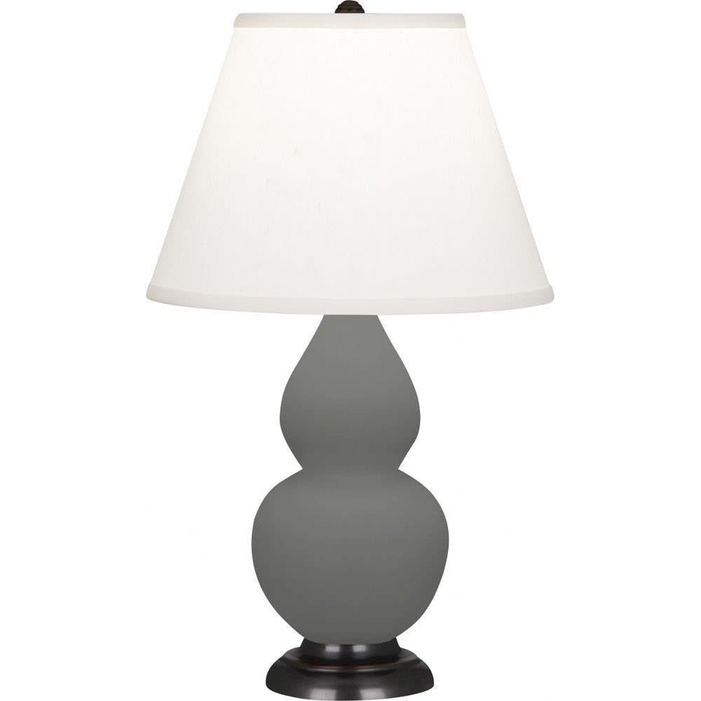 Matte Ash Small Double Gourd Accent Lamp in Matte Ash Glazed Ceramic Color. Picture 1