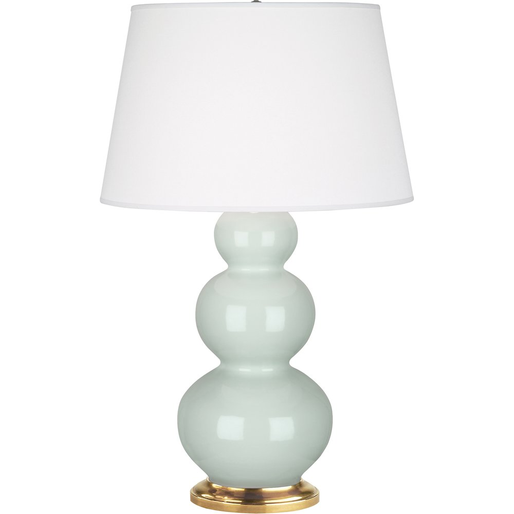 Celadon Triple Gourd Table Lamp in Celadon Glazed Ceramic Color. Picture 1