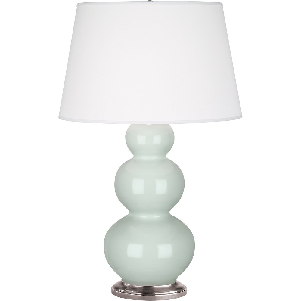 Celadon Triple Gourd Table Lamp in Celadon Glazed Ceramic Color. Picture 1