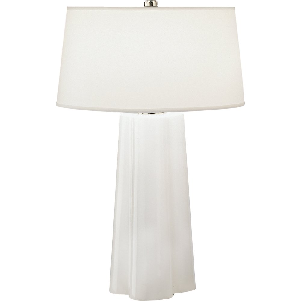Wavy Table Lamp in White Cased Glass Color. Picture 1