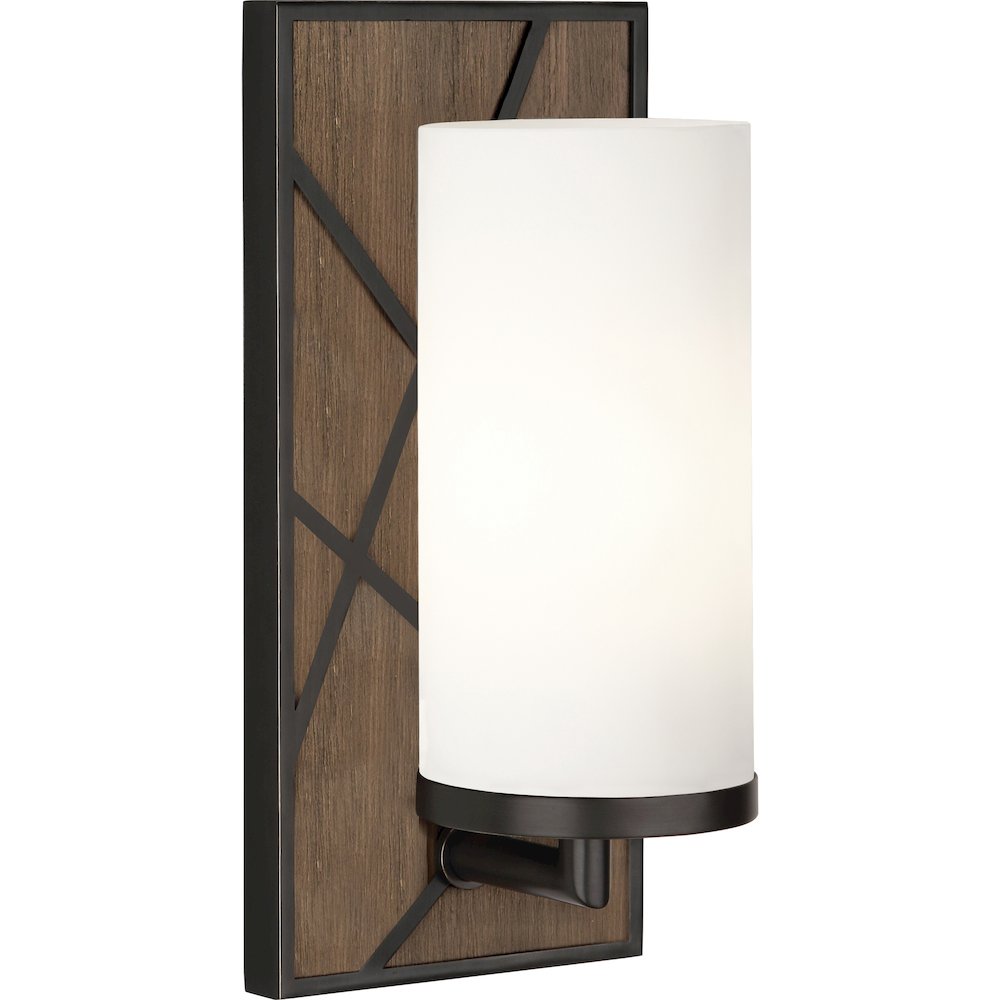 Michael Berman Bond Wall Sconce in Smoked Walnut Wood Color. Picture 1