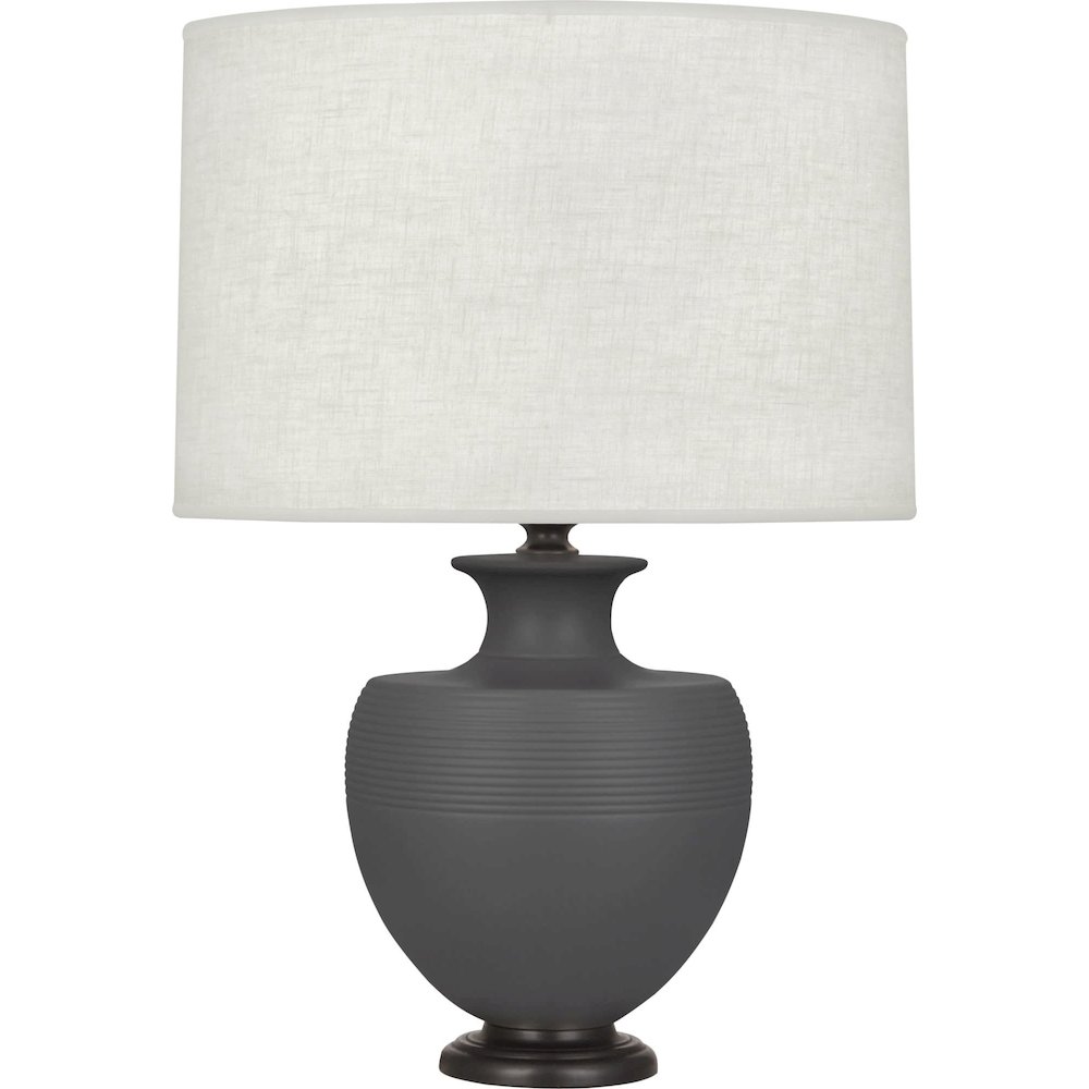 Matte Ash Michael Berman Atlas Table Lamp in Matte Ash Glazed Ceramic Color. Picture 1
