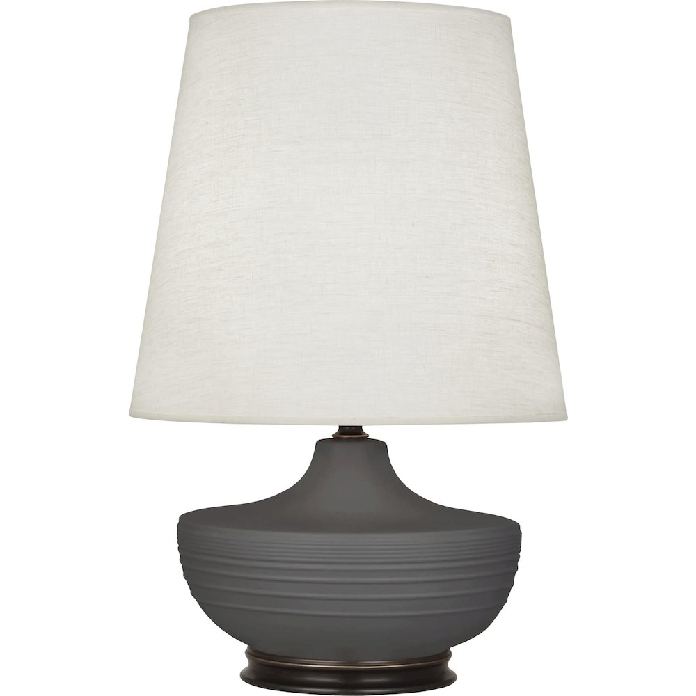 Matte Ash Michael Berman Nolan Table Lamp in Matte Ash Glazed Ceramic Color. Picture 1