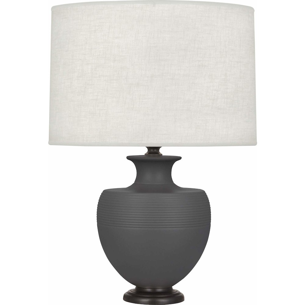 Matte Ash Michael Berman Atlas Table Lamp in Matte Ash Glazed Ceramic Color. Picture 3