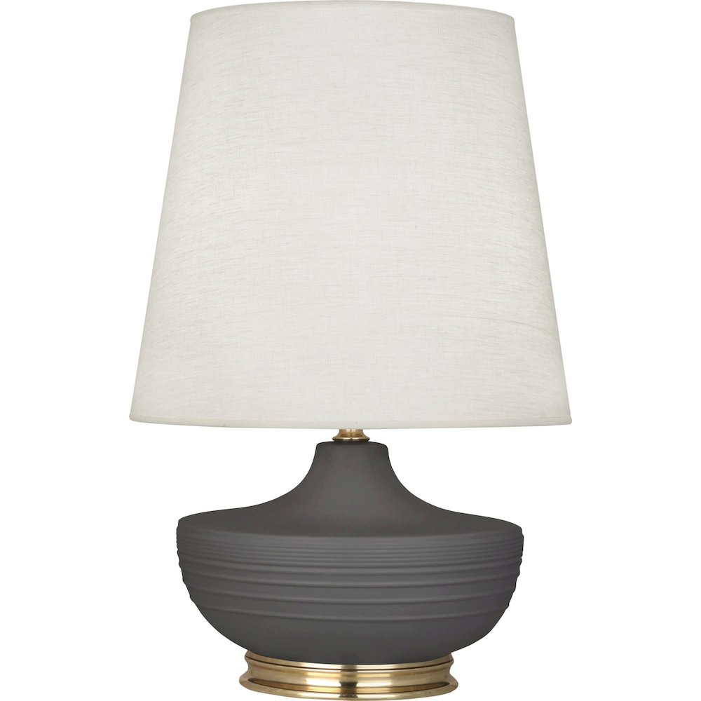 Matte Ash Michael Berman Nolan Table Lamp in Matte Ash Glazed Ceramic Color. Picture 1