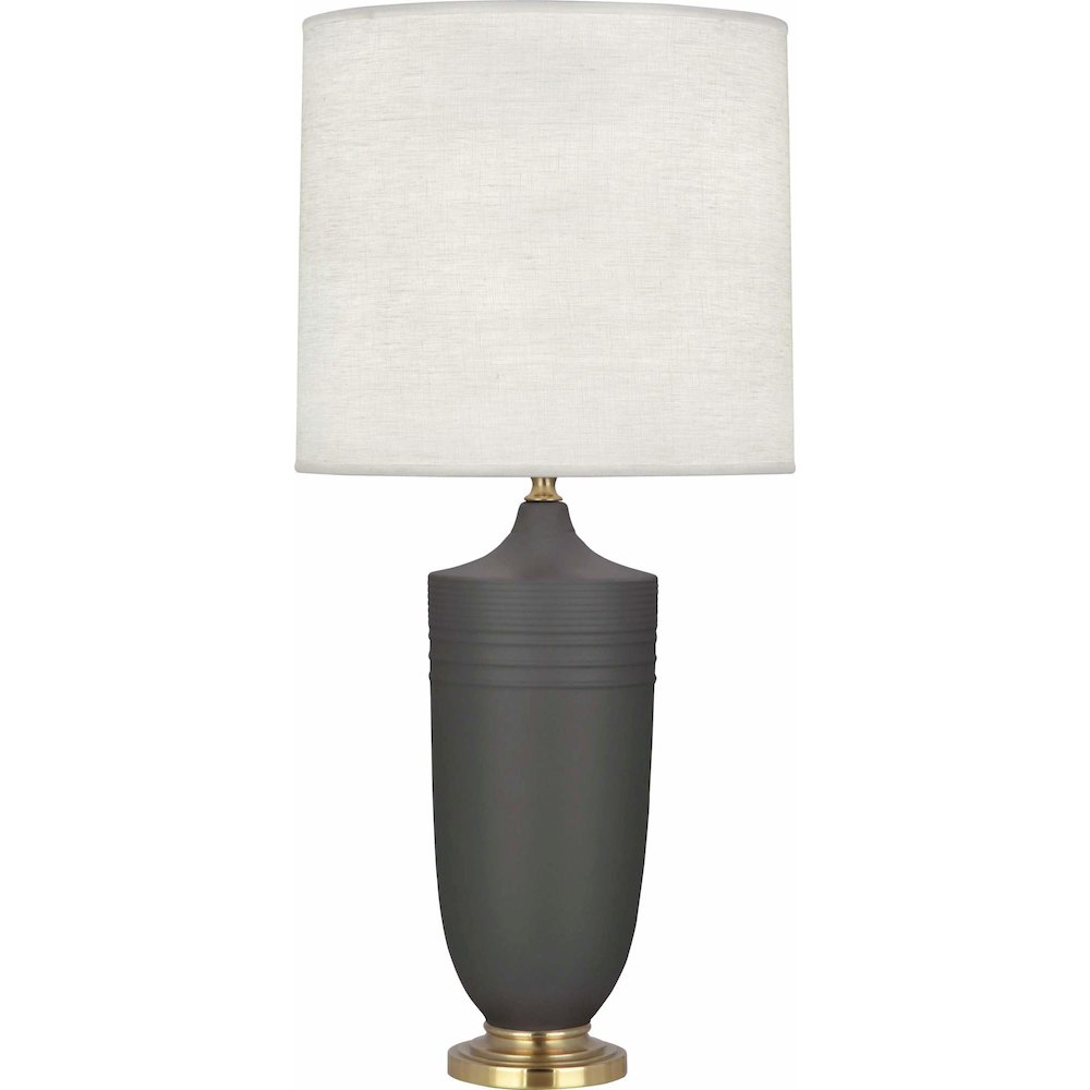 Matte Ash Michael Berman Hadrian Table Lamp in Matte Ash Glazed Ceramic Color. Picture 1