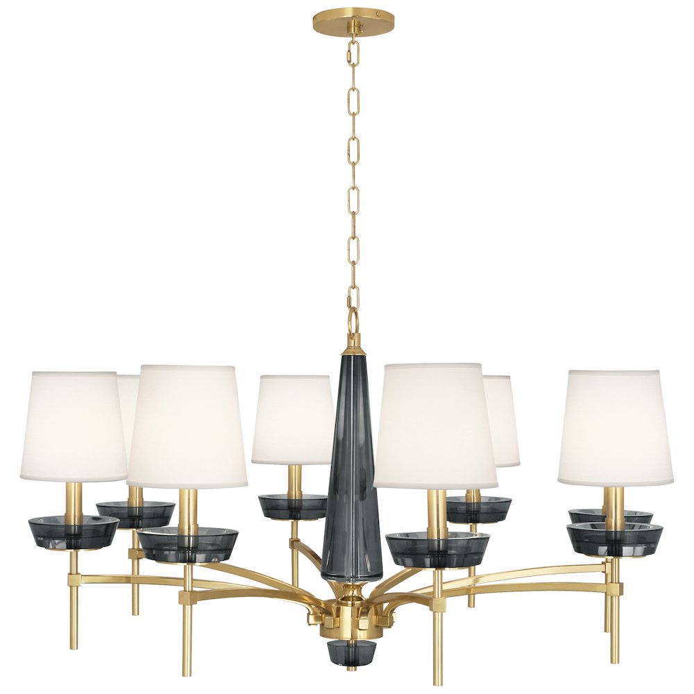 Cristallo Chandelier in Modern Brass Color. Picture 1