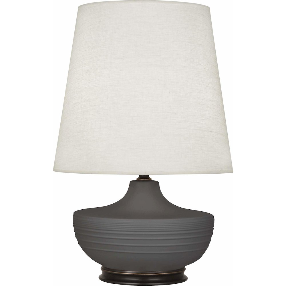 Matte Ash Michael Berman Nolan Table Lamp in Matte Ash Glazed Ceramic Color. Picture 3