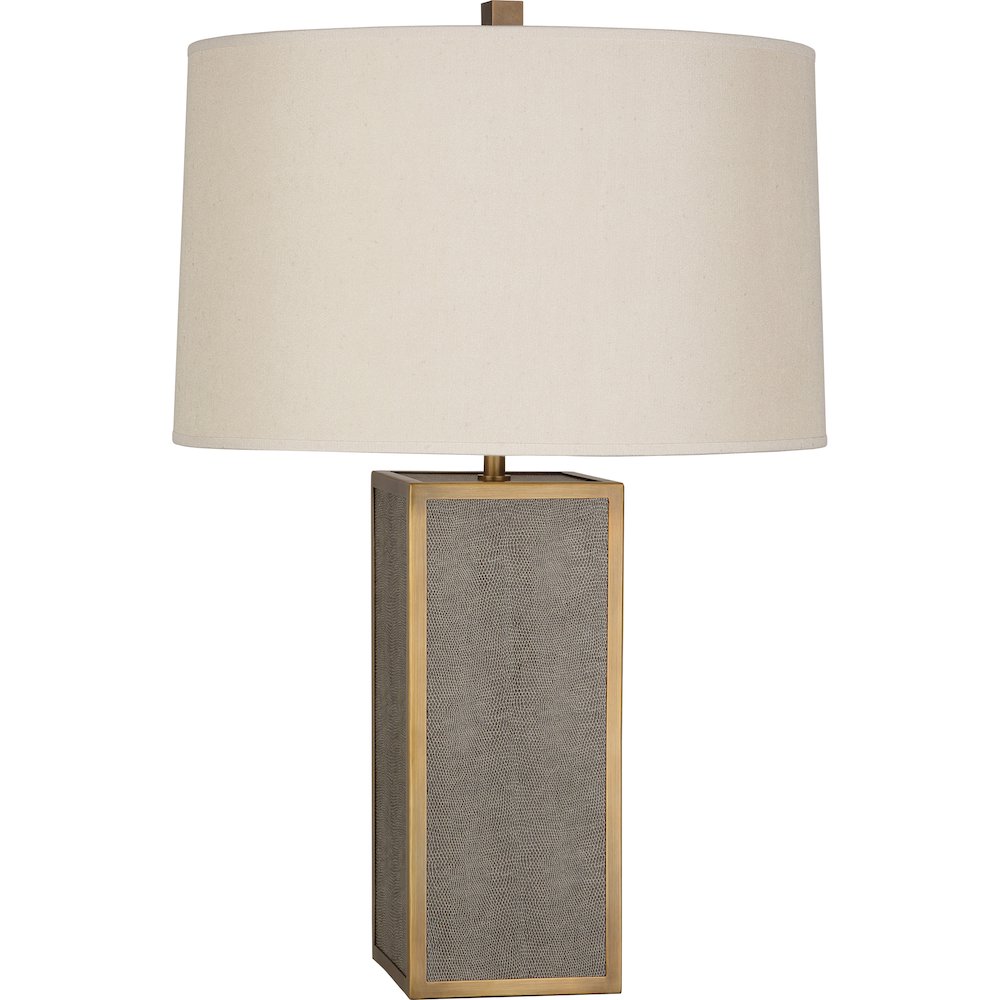 Anna Table Lamp in Faux Brown Snakeskin Wrapped Base Color. Picture 1