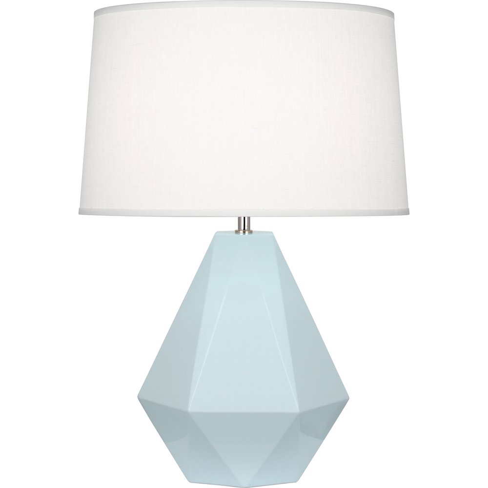 Baby Blue Delta Table Lamp in Baby Blue Glazed Ceramic Color. Picture 1