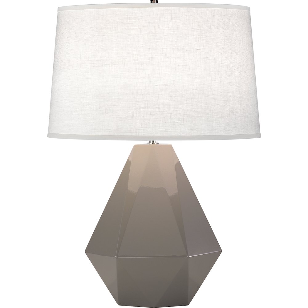 Smokey Taupe Delta Table Lamp in Smokey Taupe Glazed Ceramic Color. Picture 1