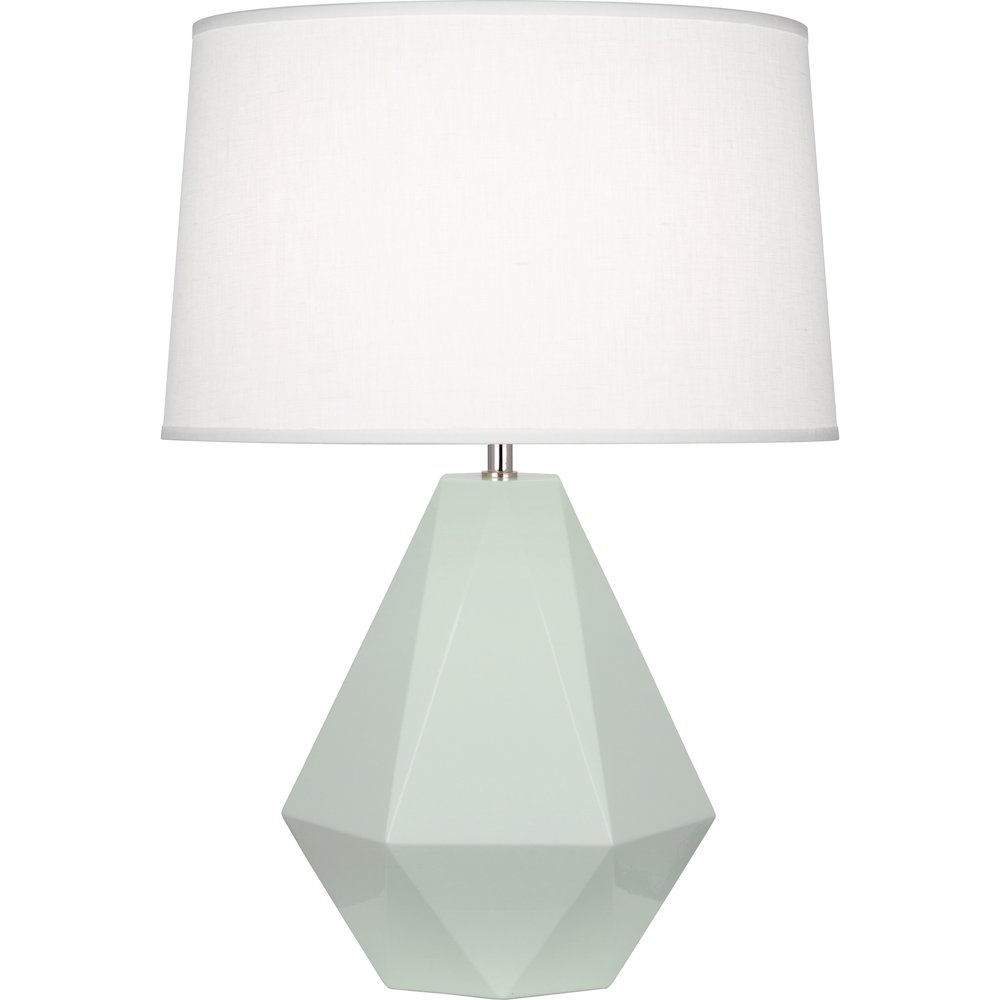 Celadon Delta Table Lamp in Celadon Glazed Ceramic Color. Picture 1