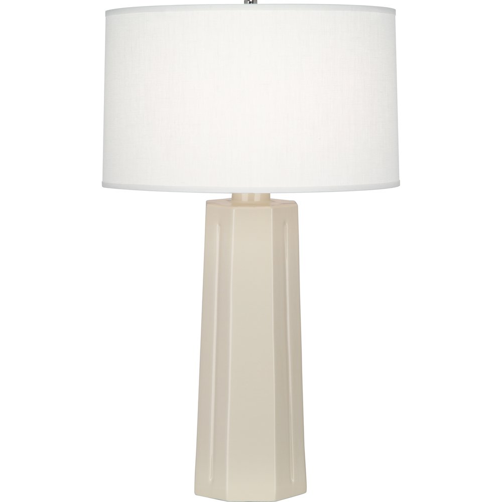 Bone Mason Table Lamp in Bone Glazed Ceramic Color. Picture 1