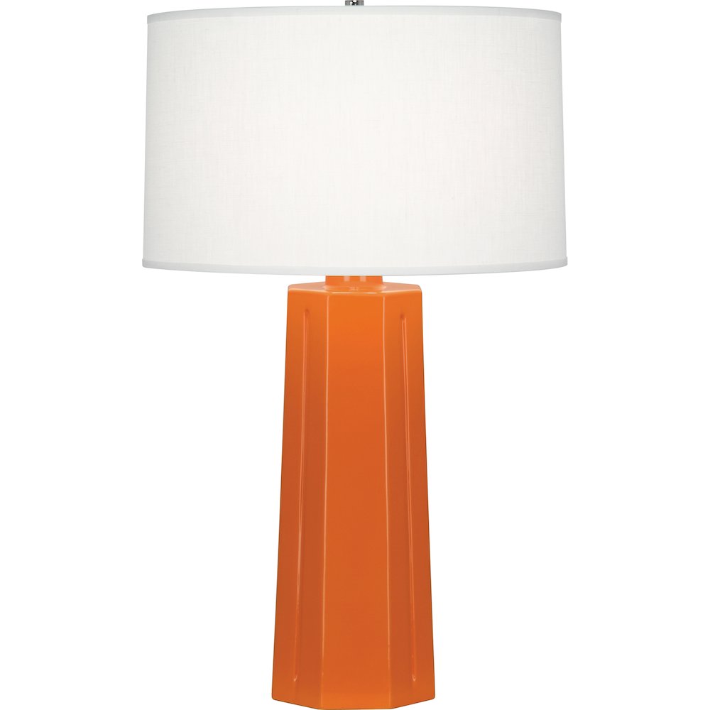 Pumpkin Mason Table Lamp in Pumpkin Glazed Ceramic Color. Picture 1