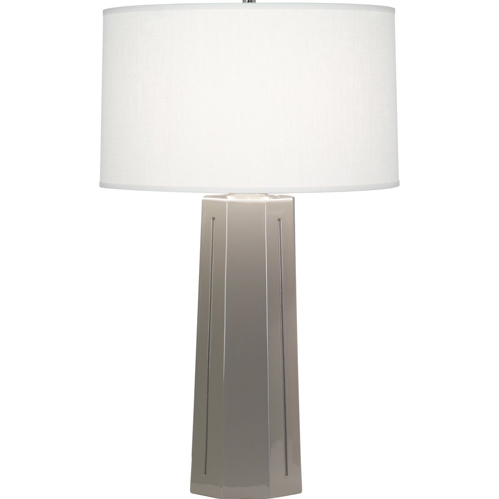 Smokey Taupe Mason Table Lamp in Smoky Taupe Glazed Ceramic Color. Picture 1