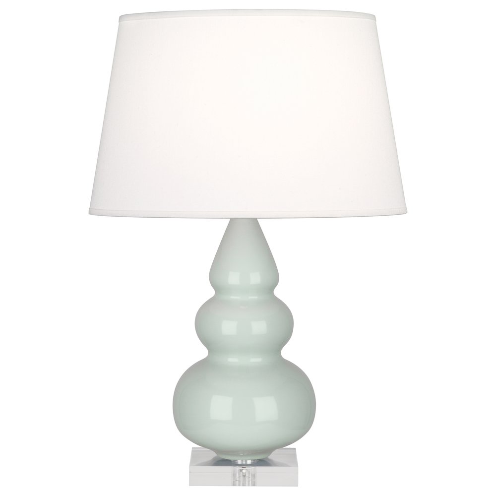 Celadon Small Triple Gourd Accent Lamp in Celadon Glazed Ceramic Color. Picture 1