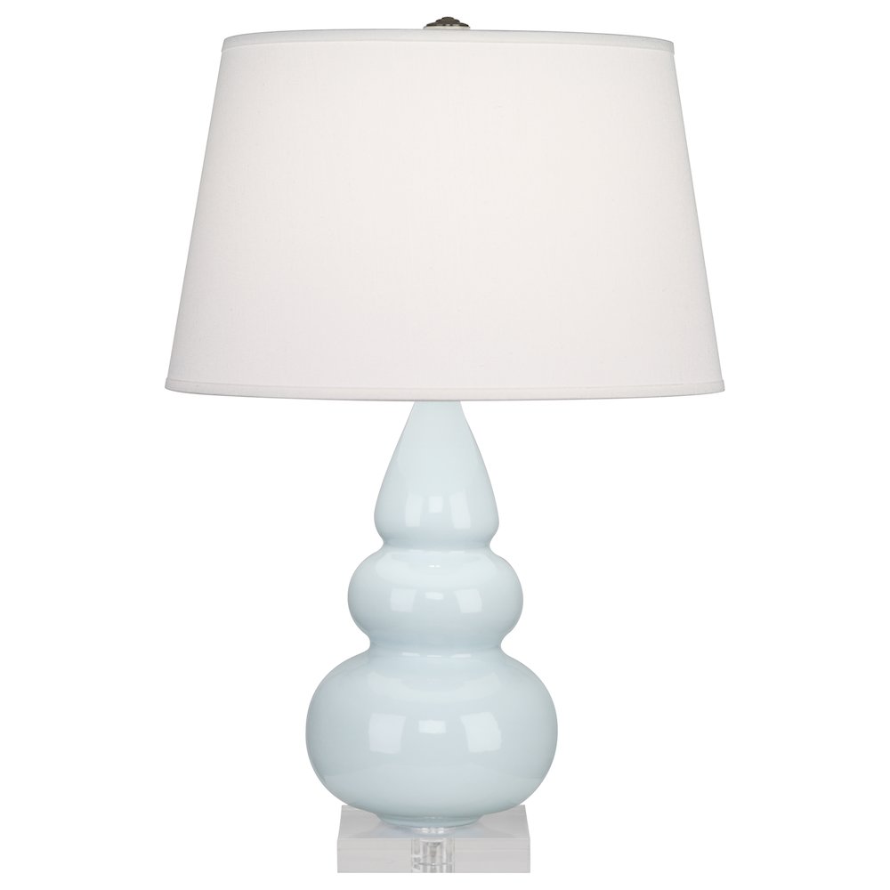 Baby Blue Small Triple Gourd Accent Lamp in Baby Blue Glazed Ceramic Color. Picture 1