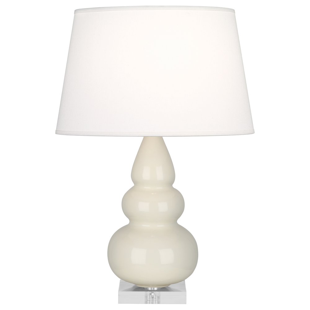 Bone Small Triple Gourd Accent Lamp in Bone Glazed Ceramic Color. Picture 1