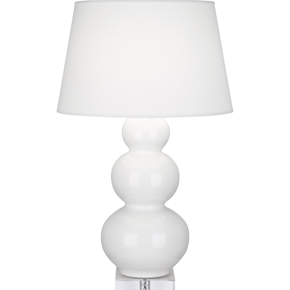 Lily Triple Gourd Table Lamp in Lily Glazed Ceramic Color. Picture 1