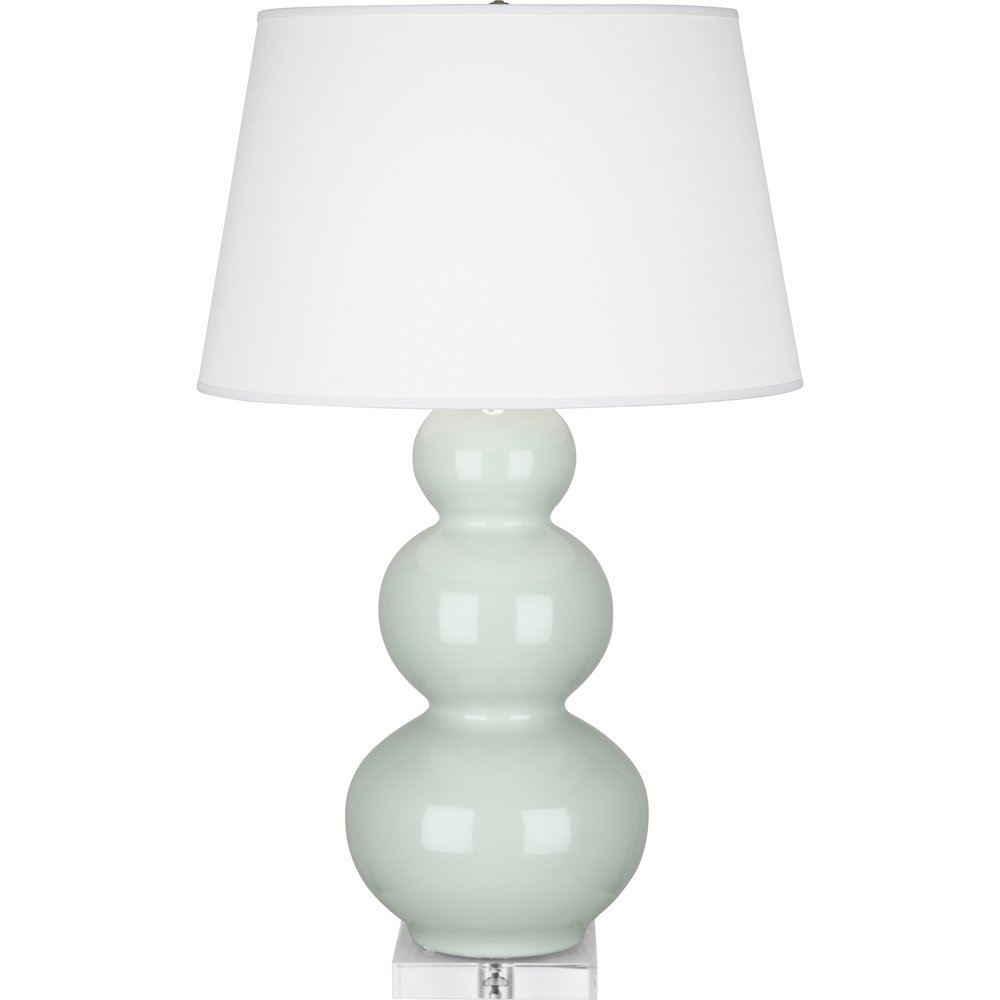 Celadon Triple Gourd Table Lamp in Celadon Glazed Ceramic Color. Picture 1