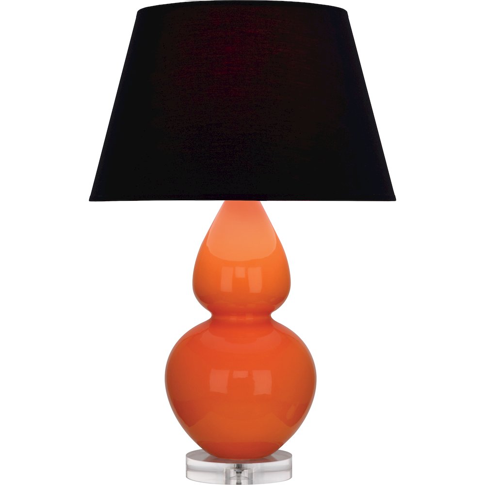 Pumpkin Double Gourd Table Lamp in Pumpkin Glazed Ceramic Color. Picture 1