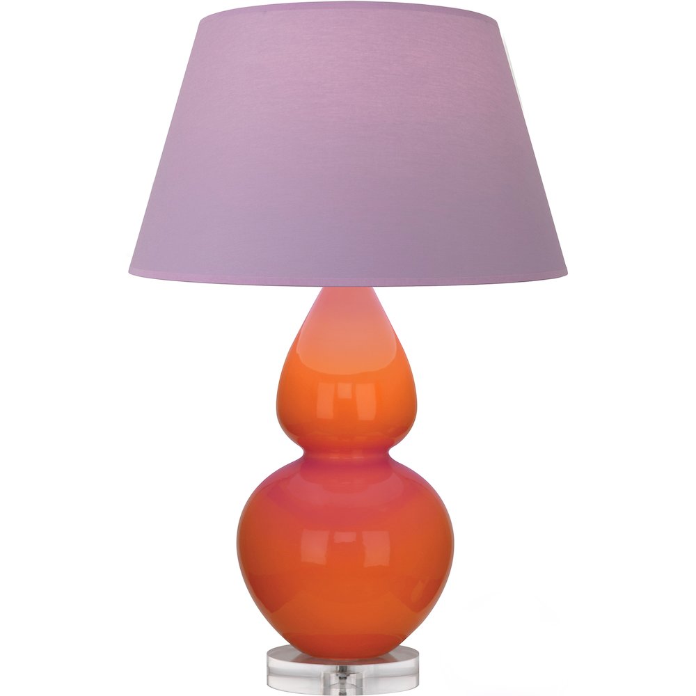 Pumpkin Double Gourd Table Lamp in Pumpkin Glazed Ceramic Color. Picture 1