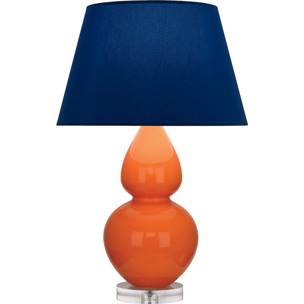 Pumpkin Double Gourd Table Lamp in Pumpkin Glazed Ceramic Color. Picture 1