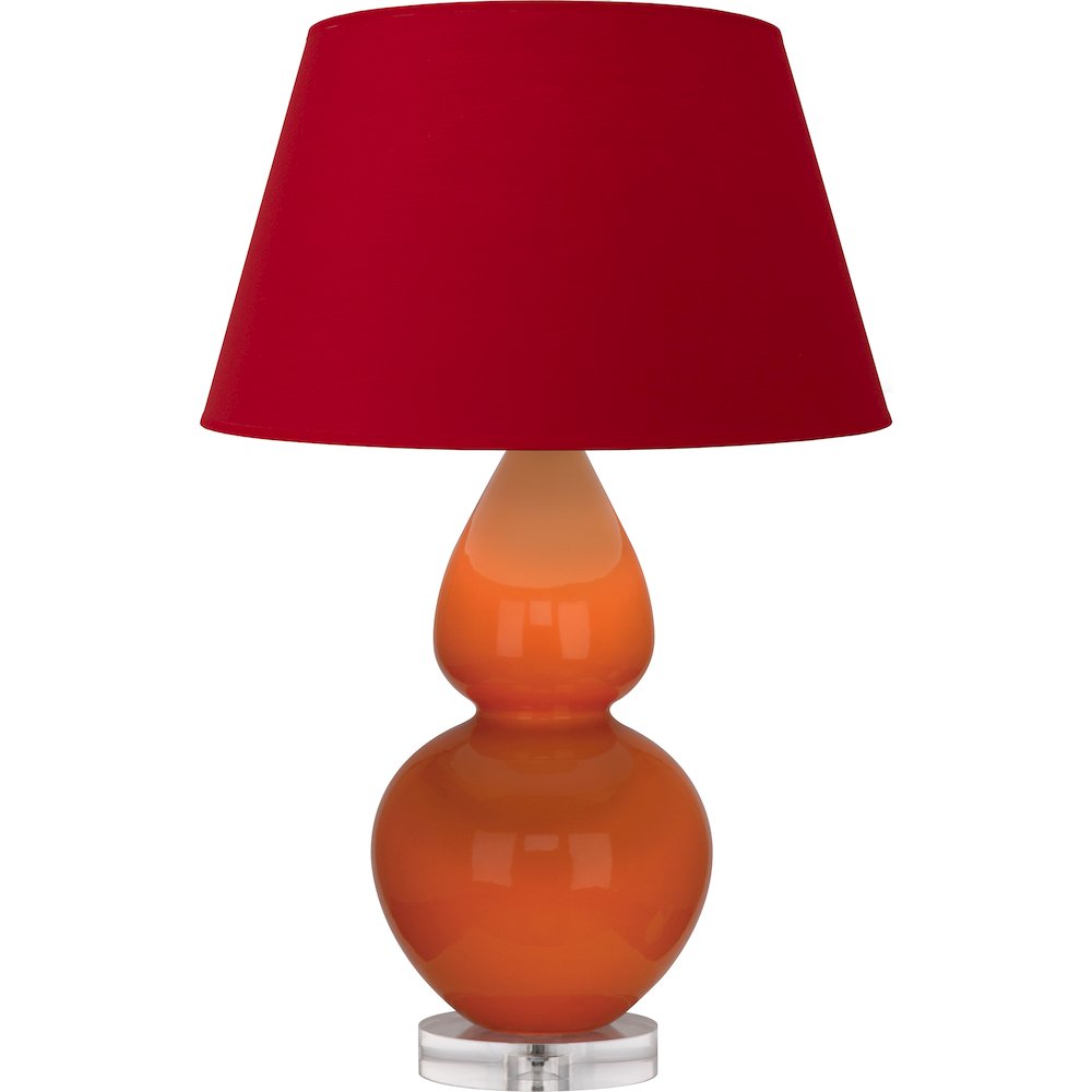 Pumpkin Double Gourd Table Lamp in Pumpkin Glazed Ceramic Color. Picture 1