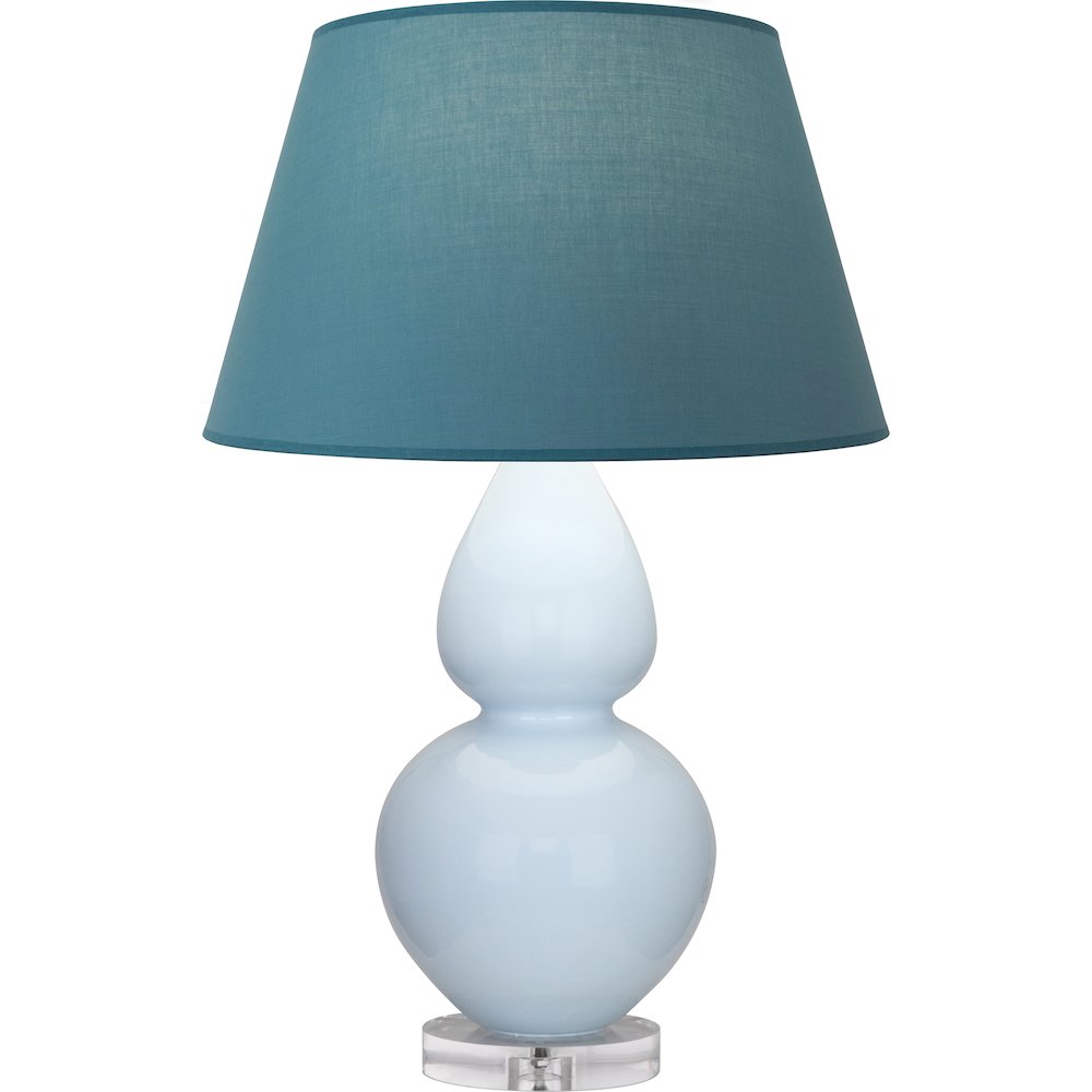 Baby Blue Double Gourd Table Lamp in Baby Blue Glazed Ceramic Color. Picture 1