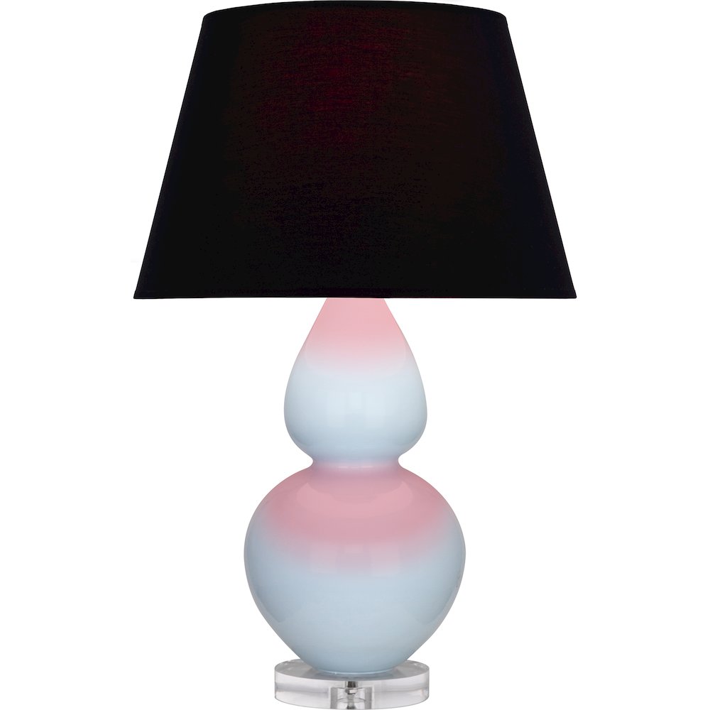 Baby Blue Double Gourd Table Lamp in Baby Blue Glazed Ceramic Color. Picture 1