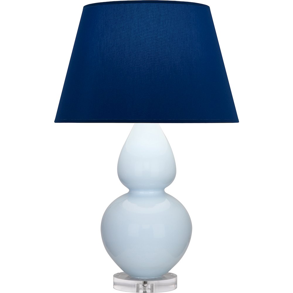 Baby Blue Double Gourd Table Lamp in Baby Blue Glazed Ceramic Color. Picture 1