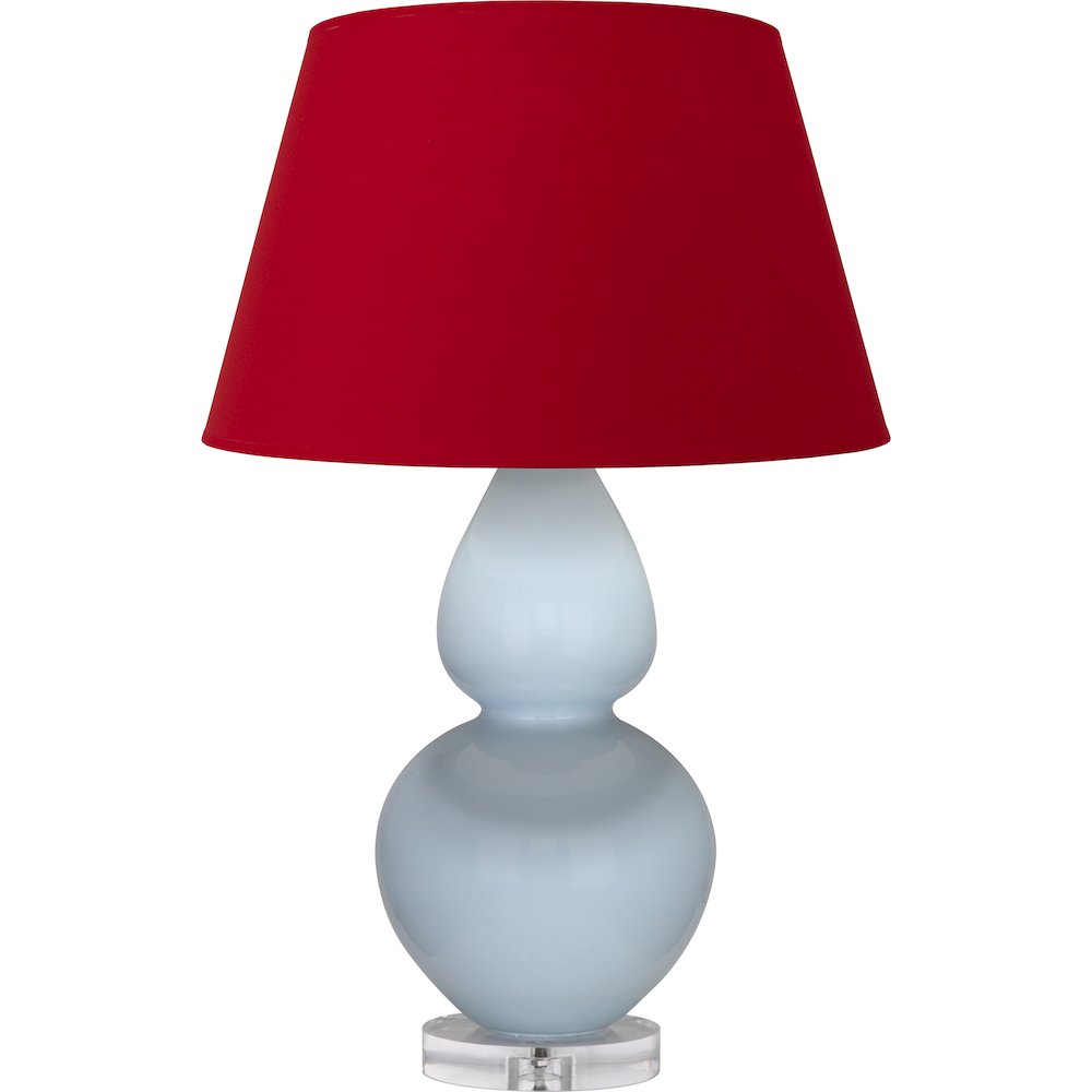 Baby Blue Double Gourd Table Lamp in Baby Blue Glazed Ceramic Color. Picture 1