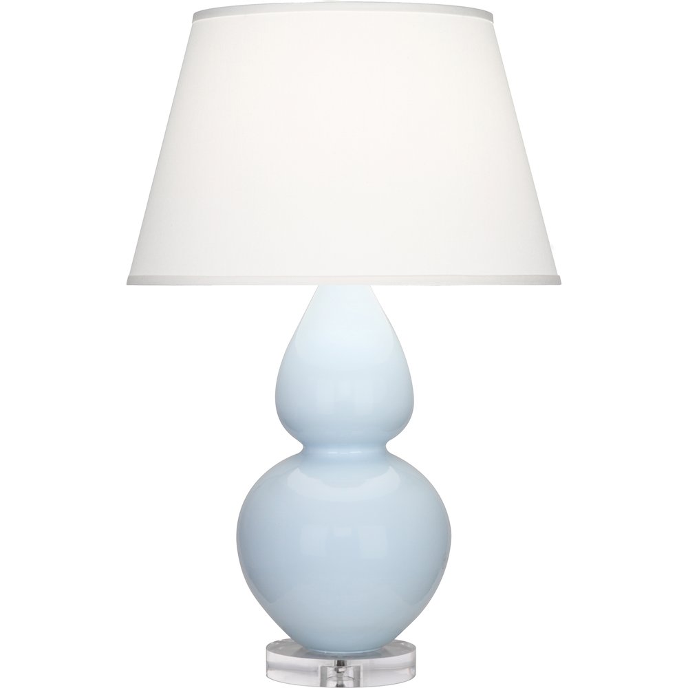 Baby Blue Double Gourd Table Lamp in Baby Blue Glazed Ceramic Color. Picture 1