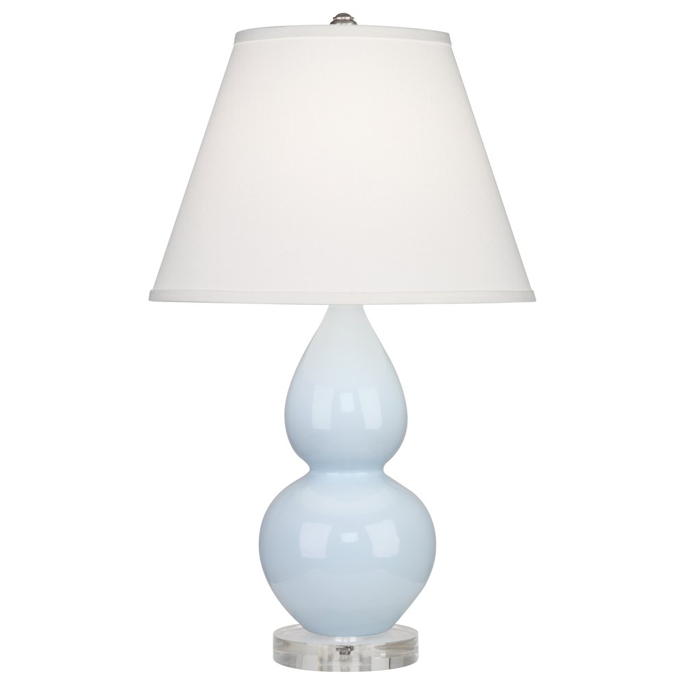 Baby Blue Small Double Gourd Accent Lamp in Baby Blue Glazed Ceramic Color. Picture 1