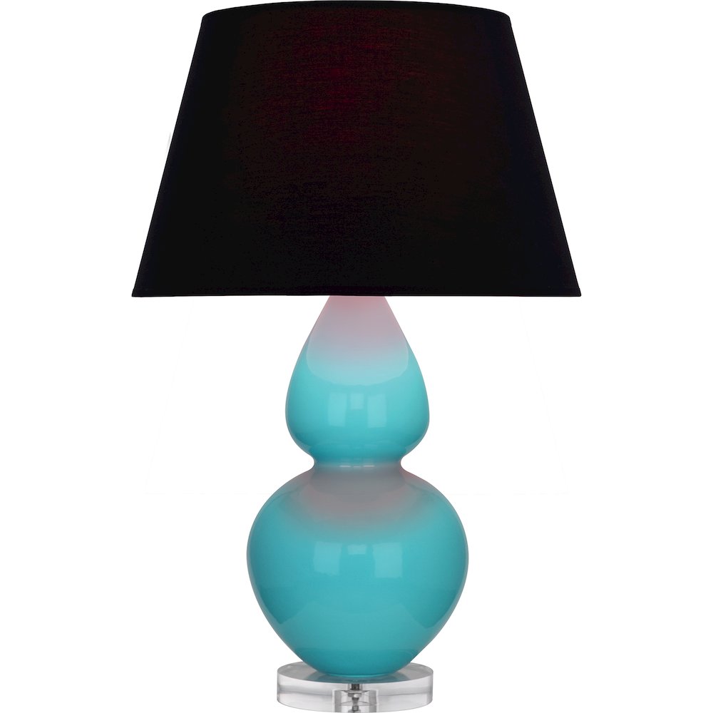 Egg Blue Double Gourd Table Lamp in Egg Blue Glazed Ceramic Color. Picture 1