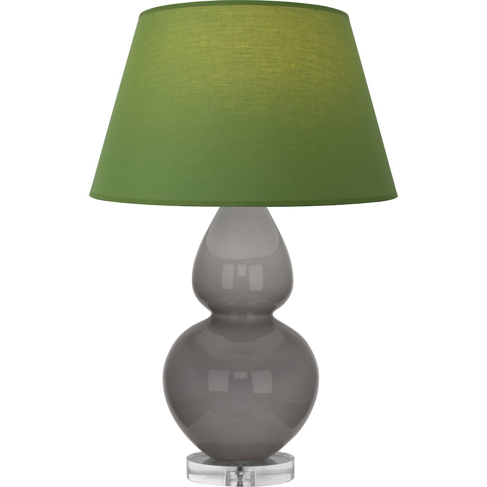 Smokey Taupe Double Gourd Table Lamp in Smokey Taupe Glazed Ceramic Color. Picture 1