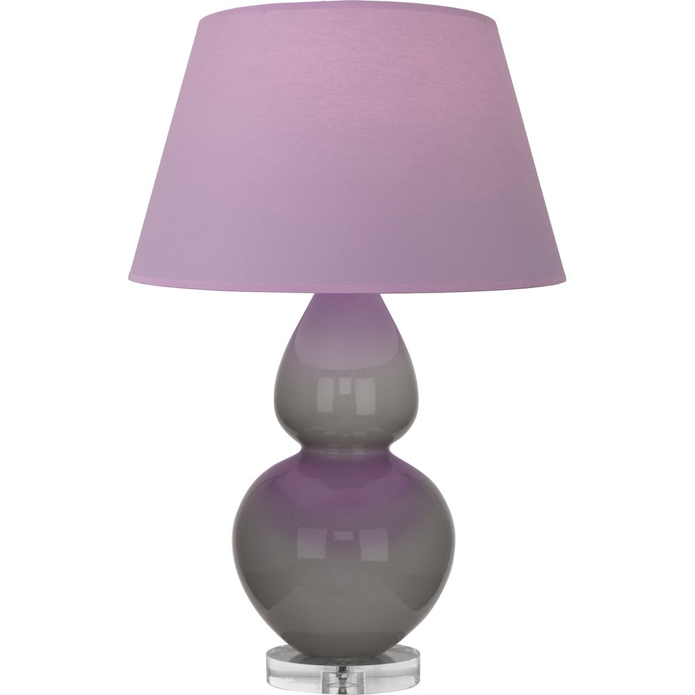 Smokey Taupe Double Gourd Table Lamp in Smokey Taupe Glazed Ceramic Color. Picture 1