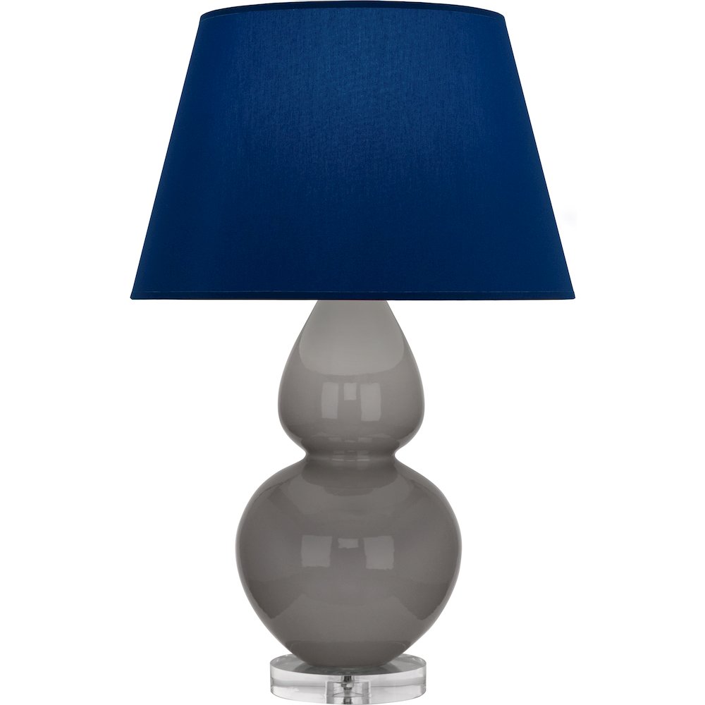 Smokey Taupe Double Gourd Table Lamp in Smokey Taupe Glazed Ceramic Color. Picture 1