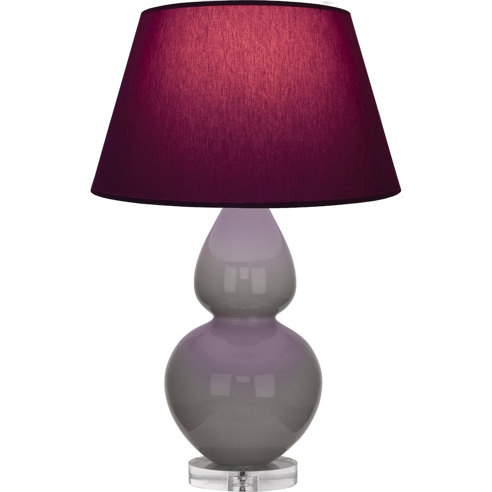 Smokey Taupe Double Gourd Table Lamp in Smokey Taupe Glazed Ceramic Color. Picture 1