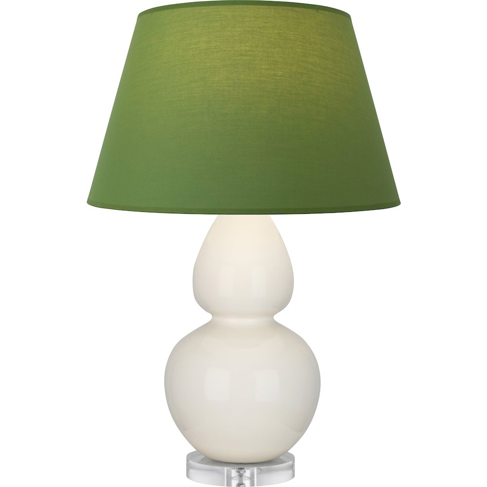 Bone Double Gourd Table Lamp in Bone Glazed Ceramic Color. Picture 1