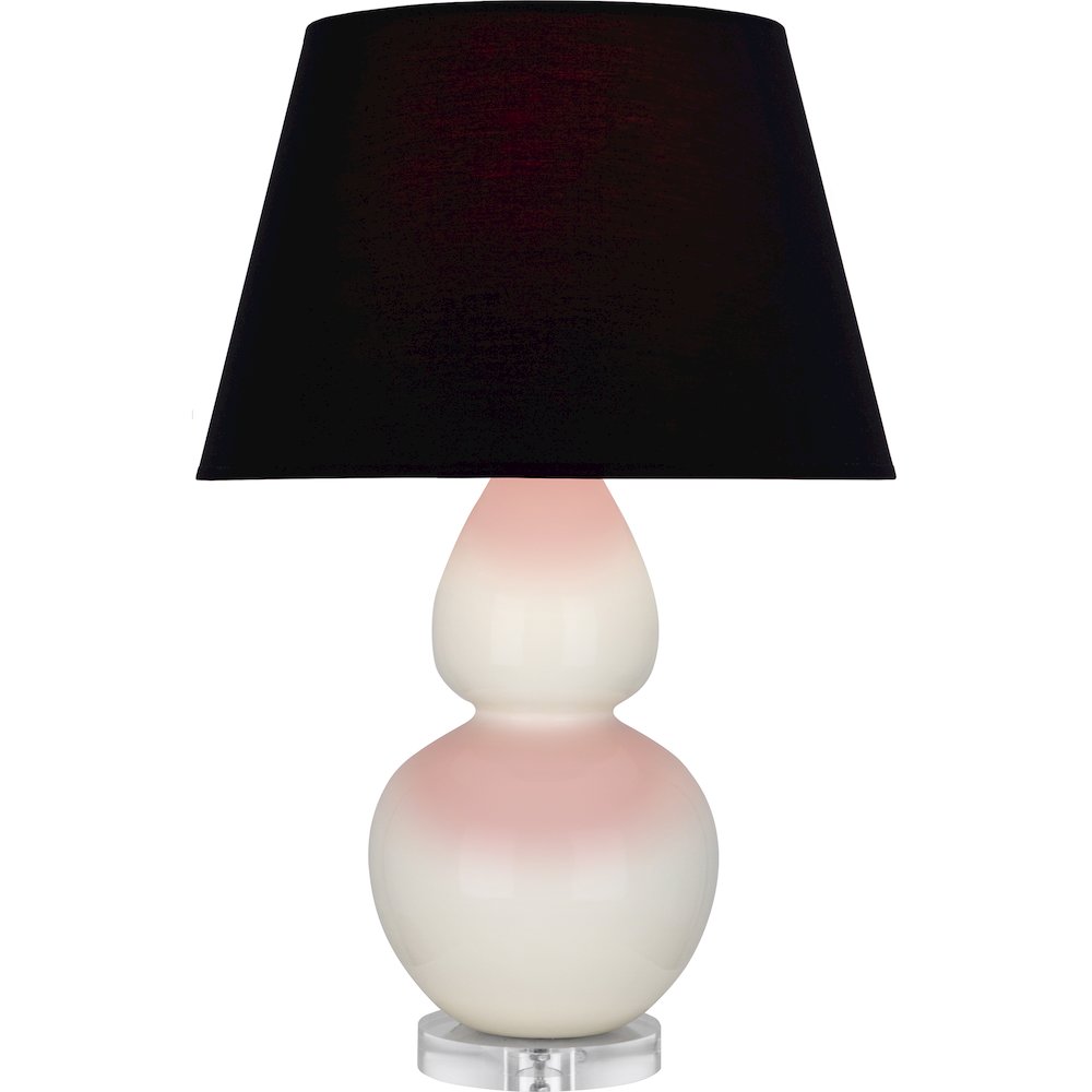 Bone Double Gourd Table Lamp in Bone Glazed Ceramic Color. Picture 1
