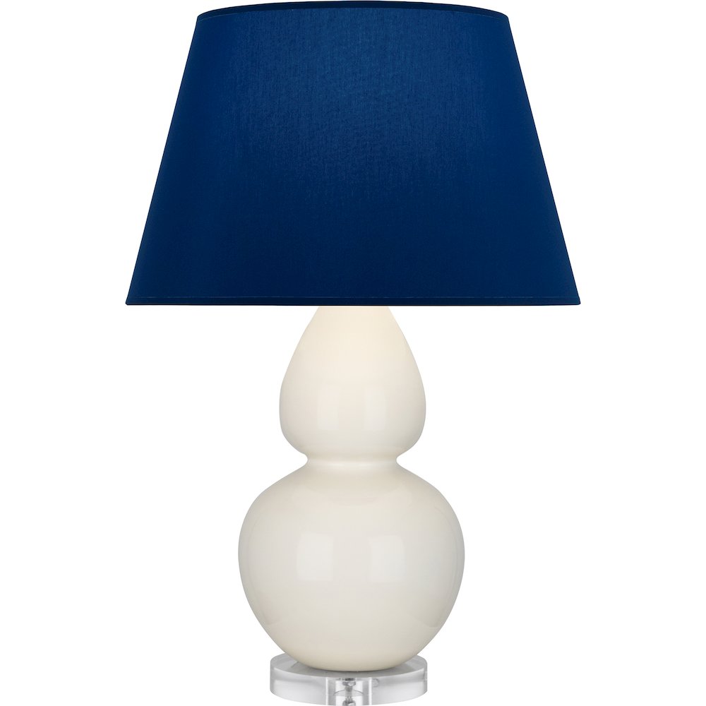 Bone Double Gourd Table Lamp in Bone Glazed Ceramic Color. Picture 1
