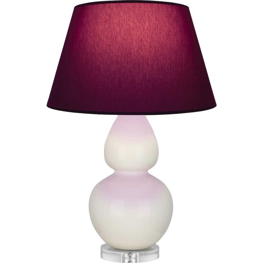 Bone Double Gourd Table Lamp in Bone Glazed Ceramic Color. Picture 1