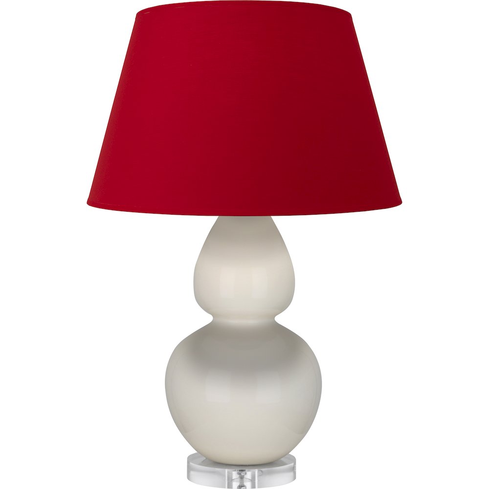 Bone Double Gourd Table Lamp in Bone Glazed Ceramic Color. Picture 1