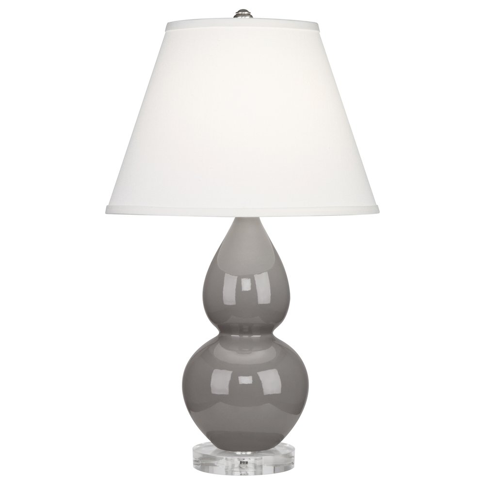 Smokey Taupe Small Double Gourd Accent Lamp in Smokey Taupe Glazed Ceramic Color. Picture 1